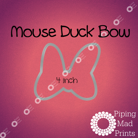Mouse Duck Bow 3D Printed Cookie Cutter - 4 inch - Piping Mad Prints - Green Bros Collective
