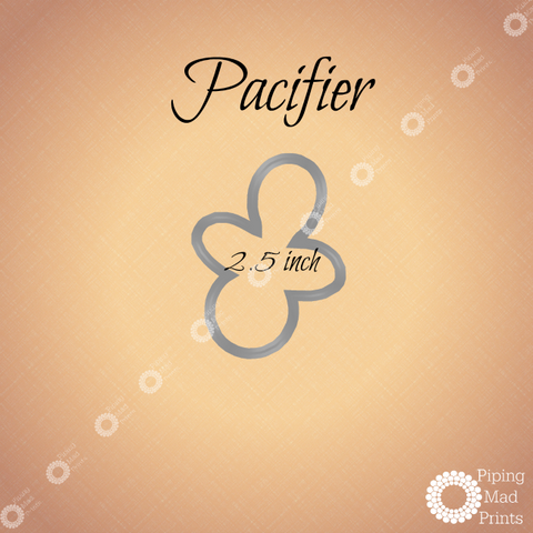 Pacifier 3D Printed Cookie Cutter - 2.5 inch - Piping Mad Prints - Green Bros Collective