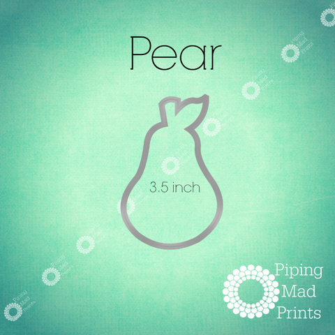 Pear 3D Printed Cookie Cutter - 3.5 inch - Piping Mad Prints - Green Bros Collective