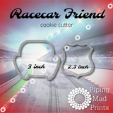 Racecar Friend 3D Printed Cookie Cutter Set of 2 - 3 inch