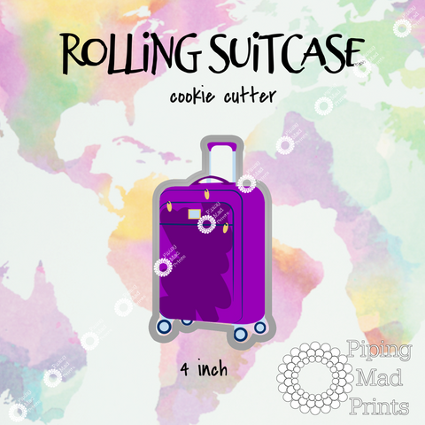 Rolling Suitcase 3D Printed Cookie Cutter - 4 inch