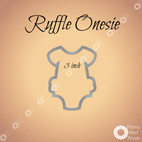 Ruffle Onesie 3D Printed Cookie Cutter - 3 inch - Piping Mad Prints - Green Bros Collective