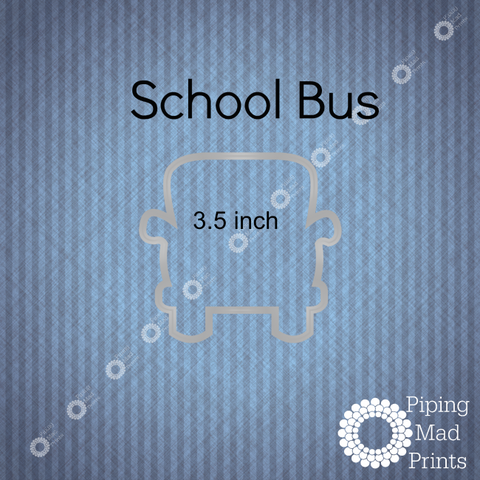 School Bus 3D Printed Cookie Cutter - 3.5 inch - Piping Mad Prints - Green Bros Collective