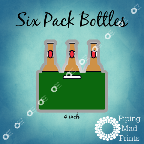 Six Pack Bottles 3D Printed Cookie Cutter - 4 inch