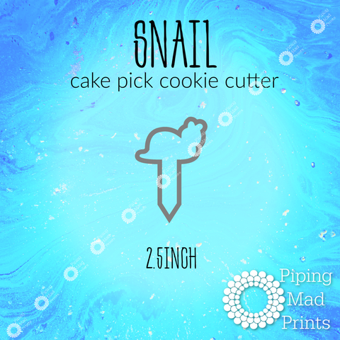 Snail 3D Printed Cake Pick Cookie Cutter - 2.5inch