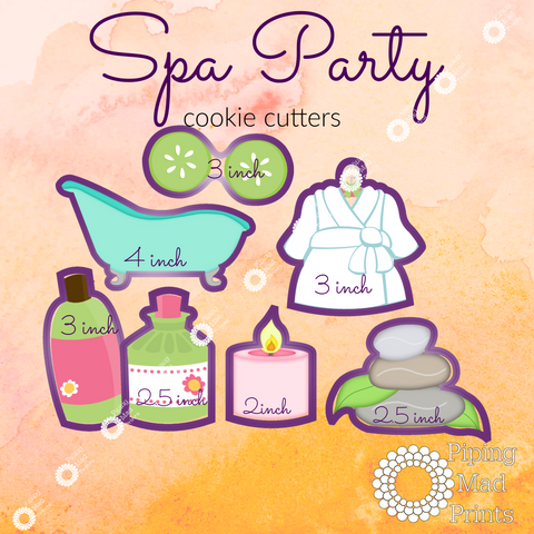 Spa Party 3D Printed Cookie Cutter Set of 7
