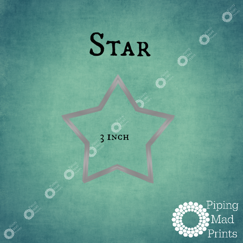 Star 3D Printed Cookie Cutter - 3 inch - Piping Mad Prints - Green Bros Collective