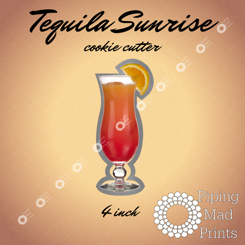 Tequila Sunrise 3D Printed Cookie Cutter - 4 inch