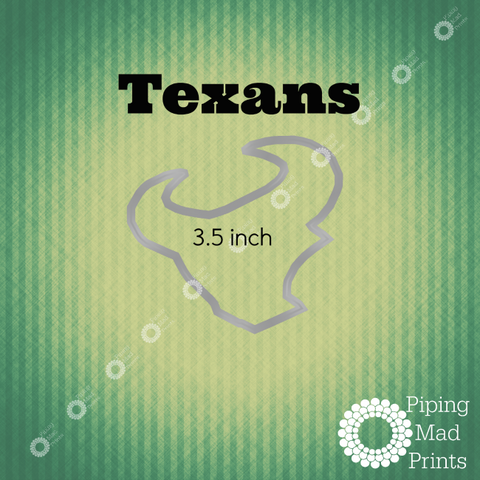 Texans 3D Printed Cookie Cutter - 3.5 inch - Piping Mad Prints - Green Bros Collective