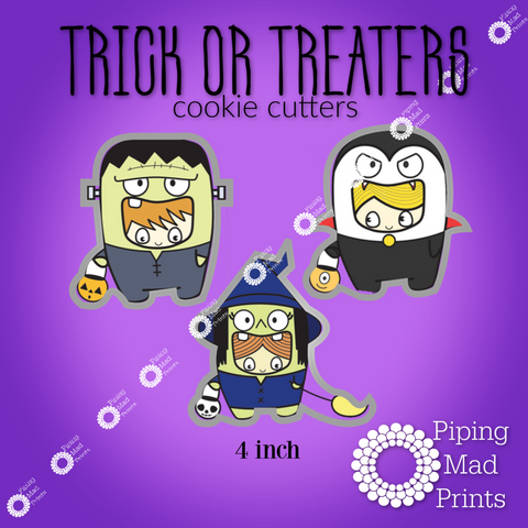 Trick or Treaters 3D Printed Cookie Cutter Set of 3 - 4 inch