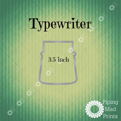 Typewriter 3D Printer Cookie Cutter - 3.5 inch - Piping Mad Prints - Green Bros Collective