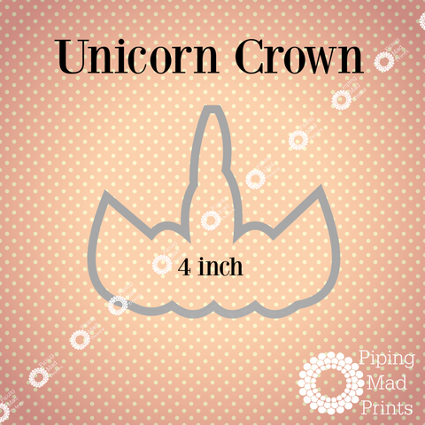Unicorn Crown 3D Printed Cookie Cutter - 4 inch - Piping Mad Prints - Green Bros Collective