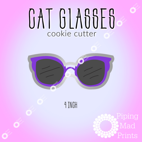 Cat Glasses 3D Printed Cookie Cutter - 4 inch