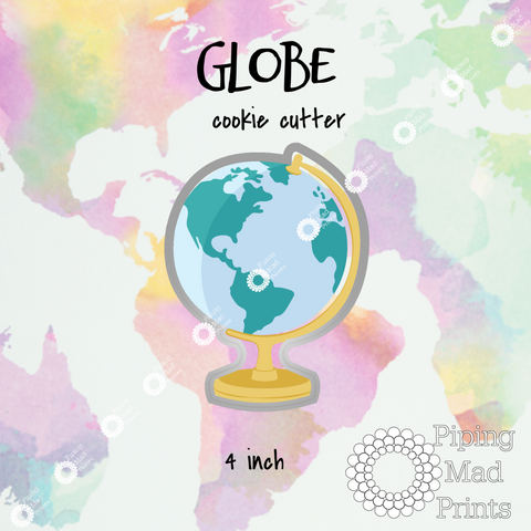 Globe 3D Printed Cookie Cutter - 4 inch