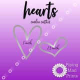 Hearts 3D Printed Cookie Cutter Set of 2 - 3 inch