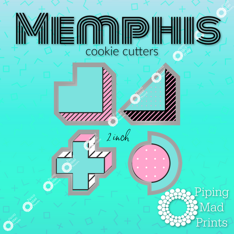 Memphis 3D Printed Cookie Cutter Set of 4 - 2 inch
