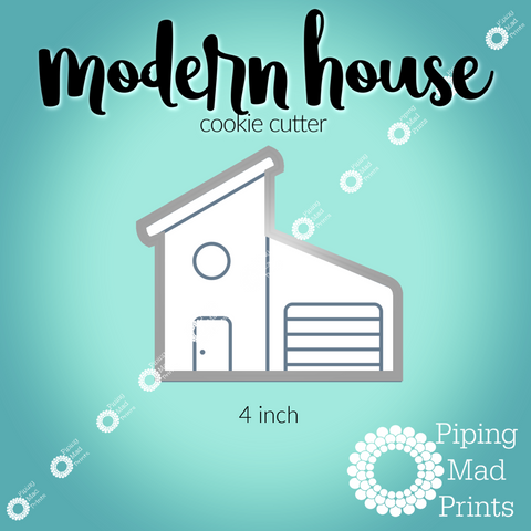 Modern House 3D Printed Cookie Cutter - 4 inch