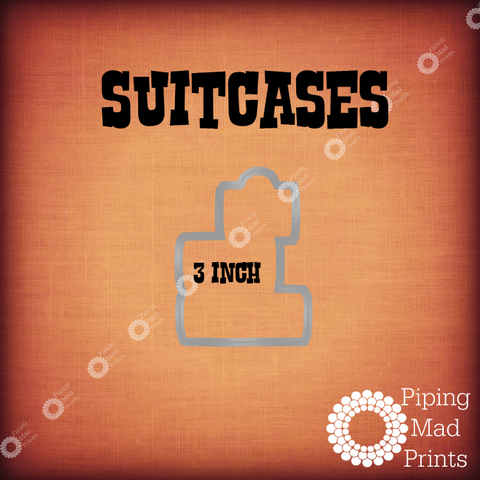 Suitcases 3D Printed Cookie Cutter - 3 inch - Piping Mad Prints - Green Bros Collective